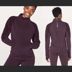 Lululemon Floral Flocked Pullover Black Cherry